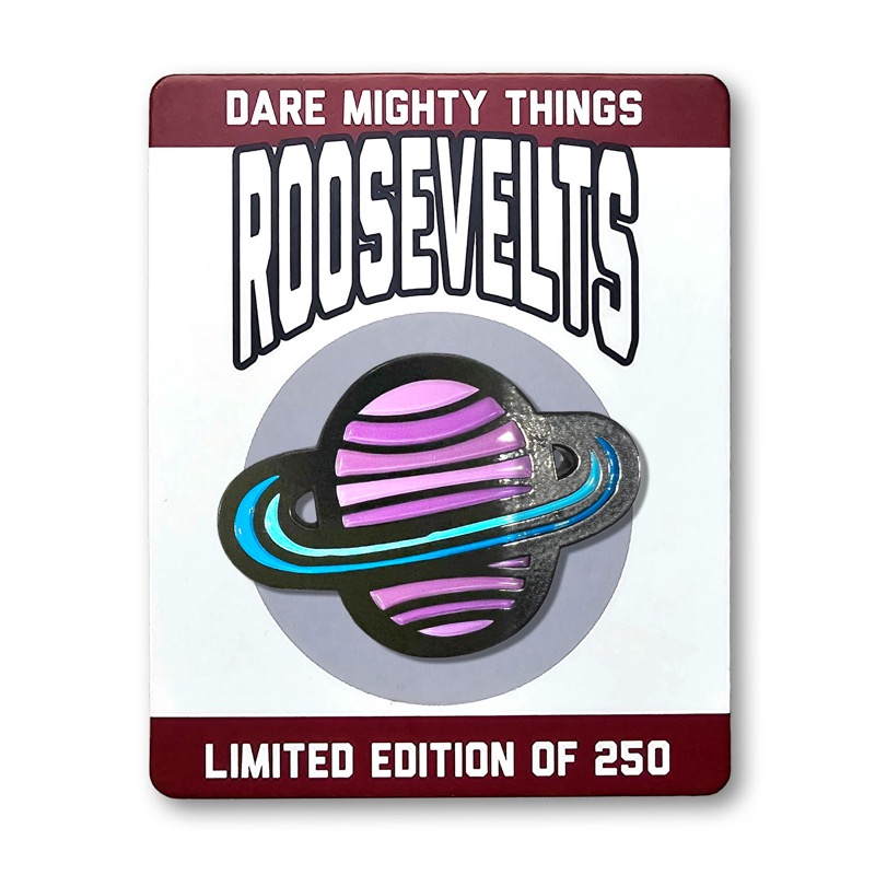 RSVLTS Spaceman (Saturn) Enamel Pin in Purple — front view