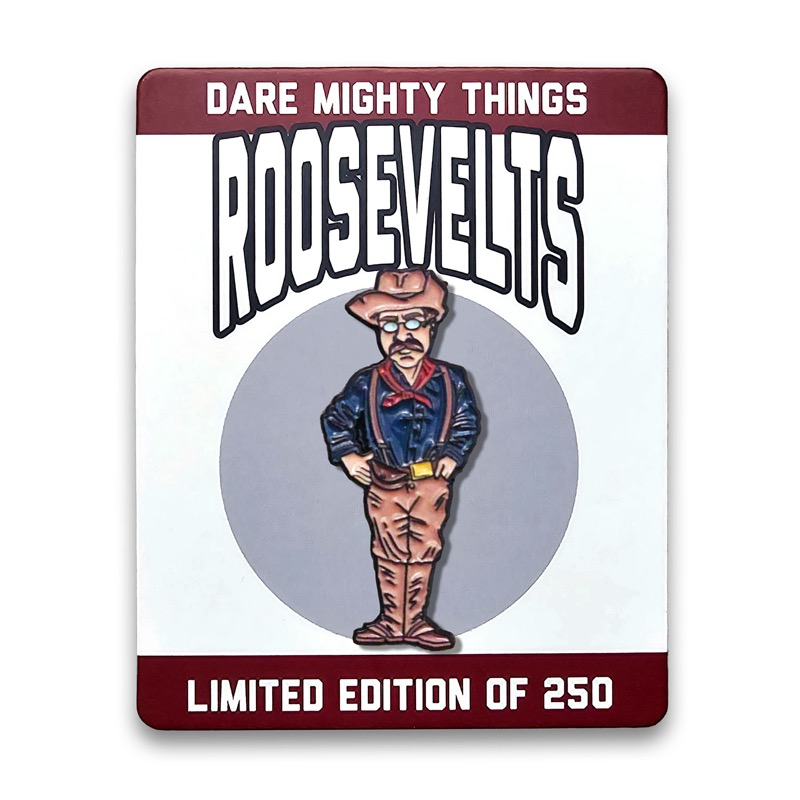 RSVLTS Man In The Arena Teddy Enamel Pin — front view
