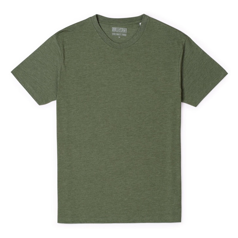 RSVLTS Heather Sage Green Vintage Crewneck Tee in Green — front view