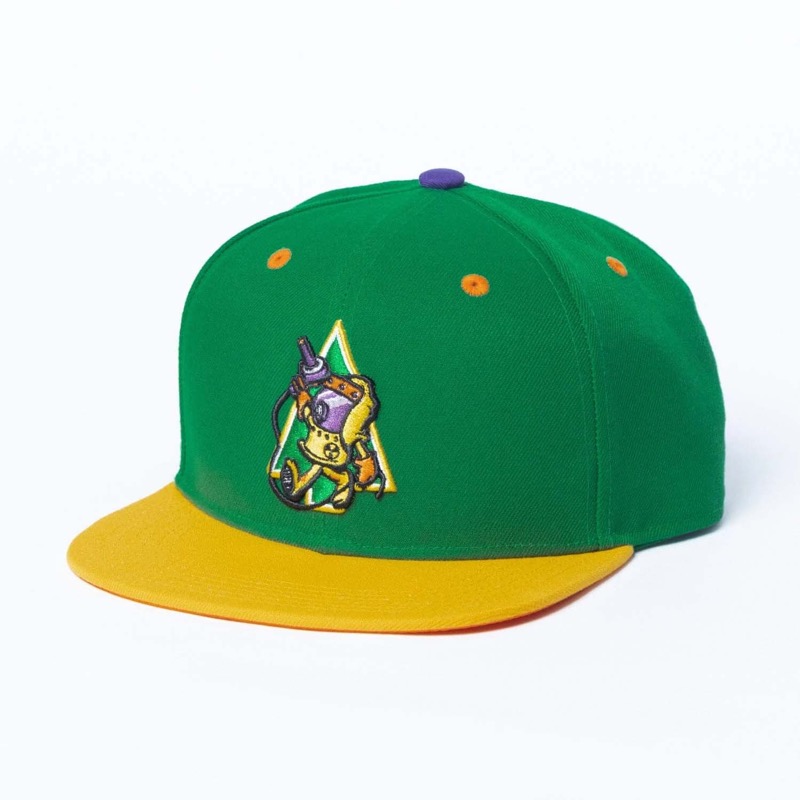 RSVLTS Lone Pine Invaders Snapback Hat in Green — detail 2