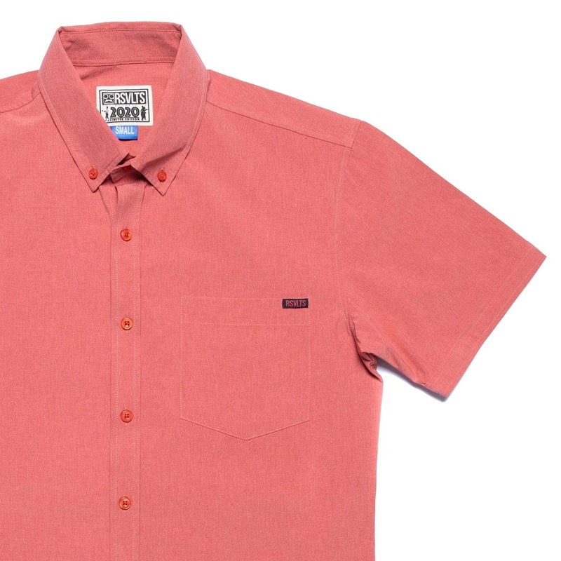 RSVLTS Heather Spice Coral V1 KUNUFLEX Short Sleeve Shirt — front view