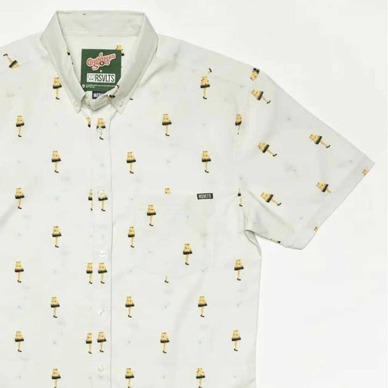 RSVLTS Fra Gee Lay v2 (Leg Lamp) KUNUFLEX Short Sleeve Shirt in White — front view