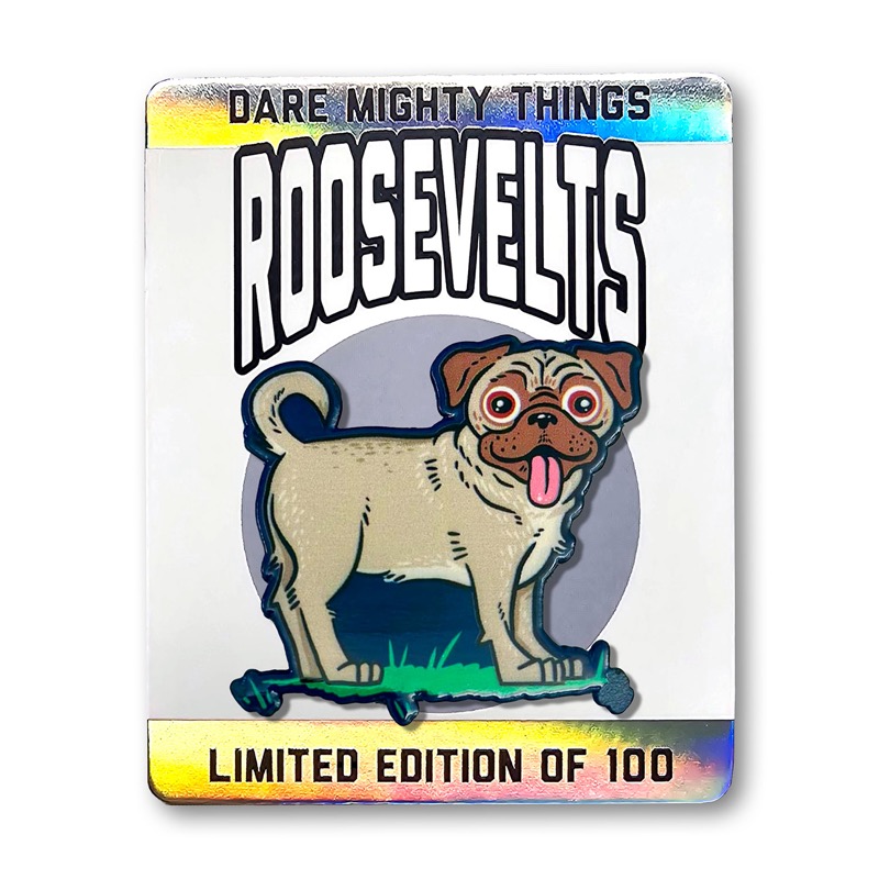 RSVLTS Pugs (Profile) Enamel Pin in Multicolor — front view