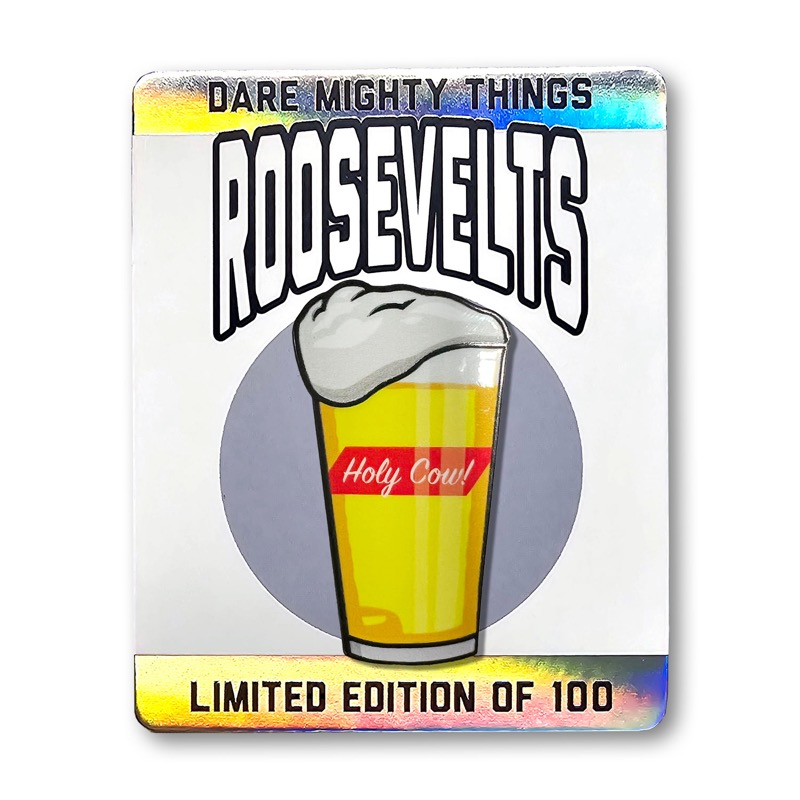 RSVLTS Holy Cow Pint Enamel Pin — front view
