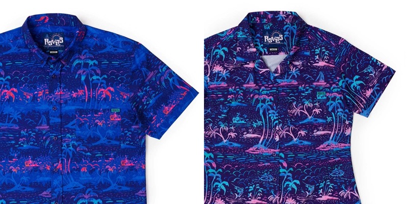 RSVLTS Uv Vibin Happy Accident KUNUFLEX Short Sleeve Shirt — detail 3