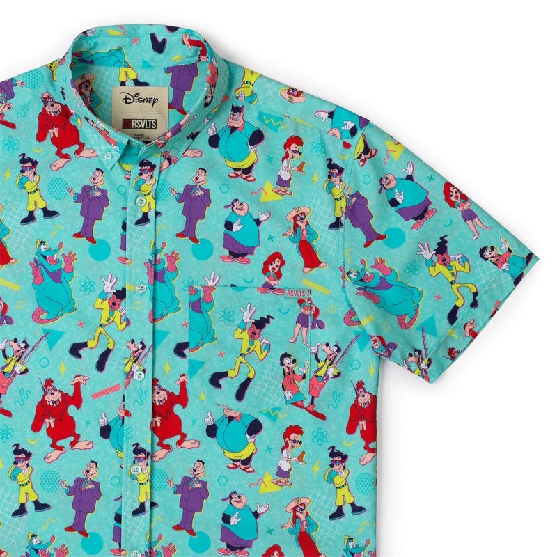 RSVLTS The Whole Goofin' Gang KUNUFLEX Short Sleeve Shirt in Blue — detail 2