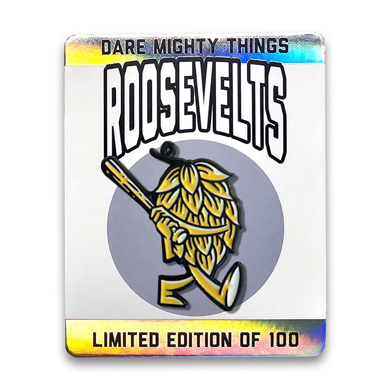RSVLTS Christian Yelich (Hopps Bomb) Enamel Pin in Gray — front view