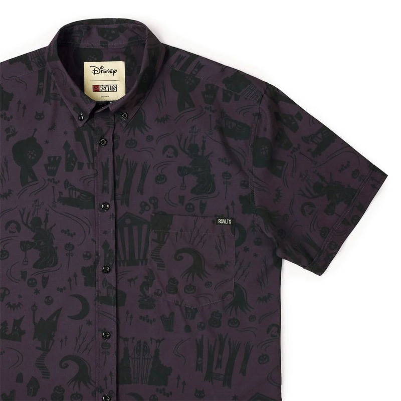 RSVLTS Paint The Town Dead KUNUFLEX Short Sleeve Shirt in Purple — front view