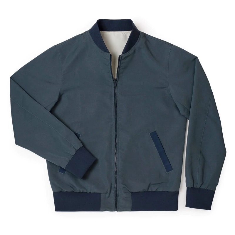 RSVLTS Stormy Weather Reversible Bomber Jacket in Blue — detail 2