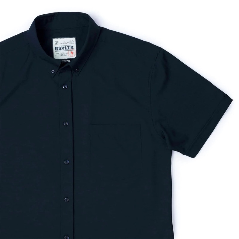 RSVLTS Overture KUNUFLEX Short Sleeve Shirt in Black — front view