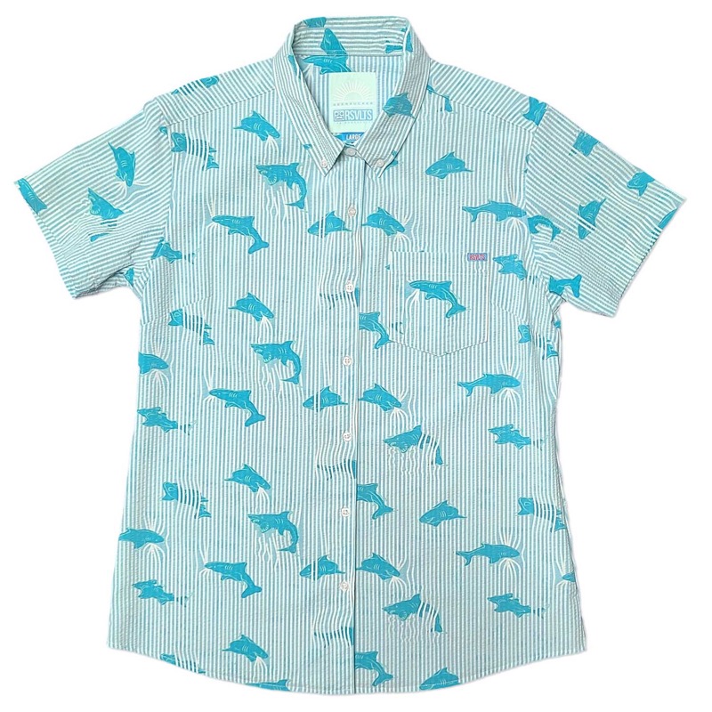 RSVLTS Shark Reversed KUNUFLEX Short Sleeve Shirt — front view