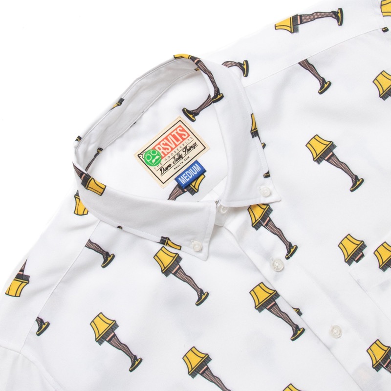 RSVLTS Fra Gee Lay (Leg Lamp) Long Sleeve Shirt in White — detail 2