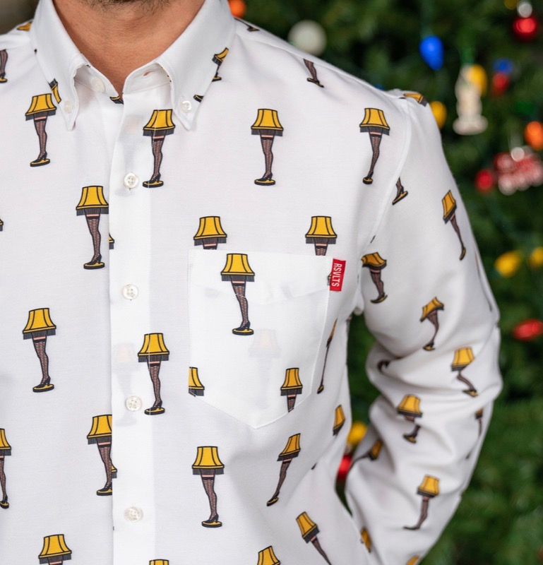RSVLTS Fra Gee Lay (Leg Lamp) Long Sleeve Shirt in White — detail 3