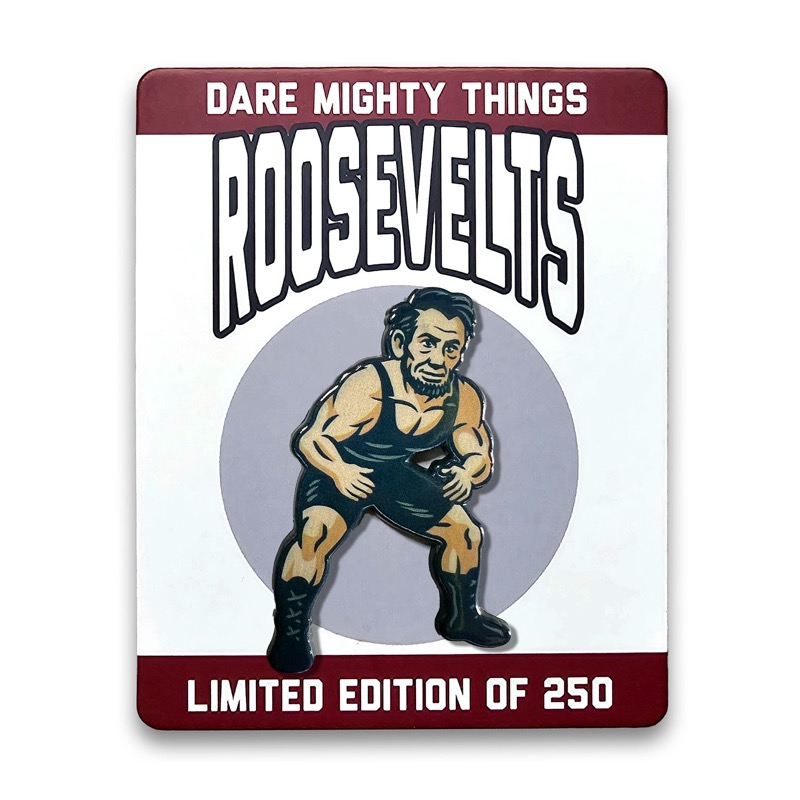 RSVLTS Honest Abe (Wrestler) Enamel Pin in Multicolor — front view