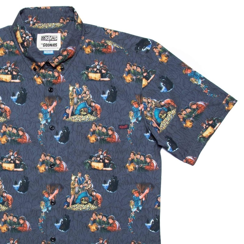 RSVLTS Goonies Montage KUNUFLEX Short Sleeve Shirt in Gray — front view