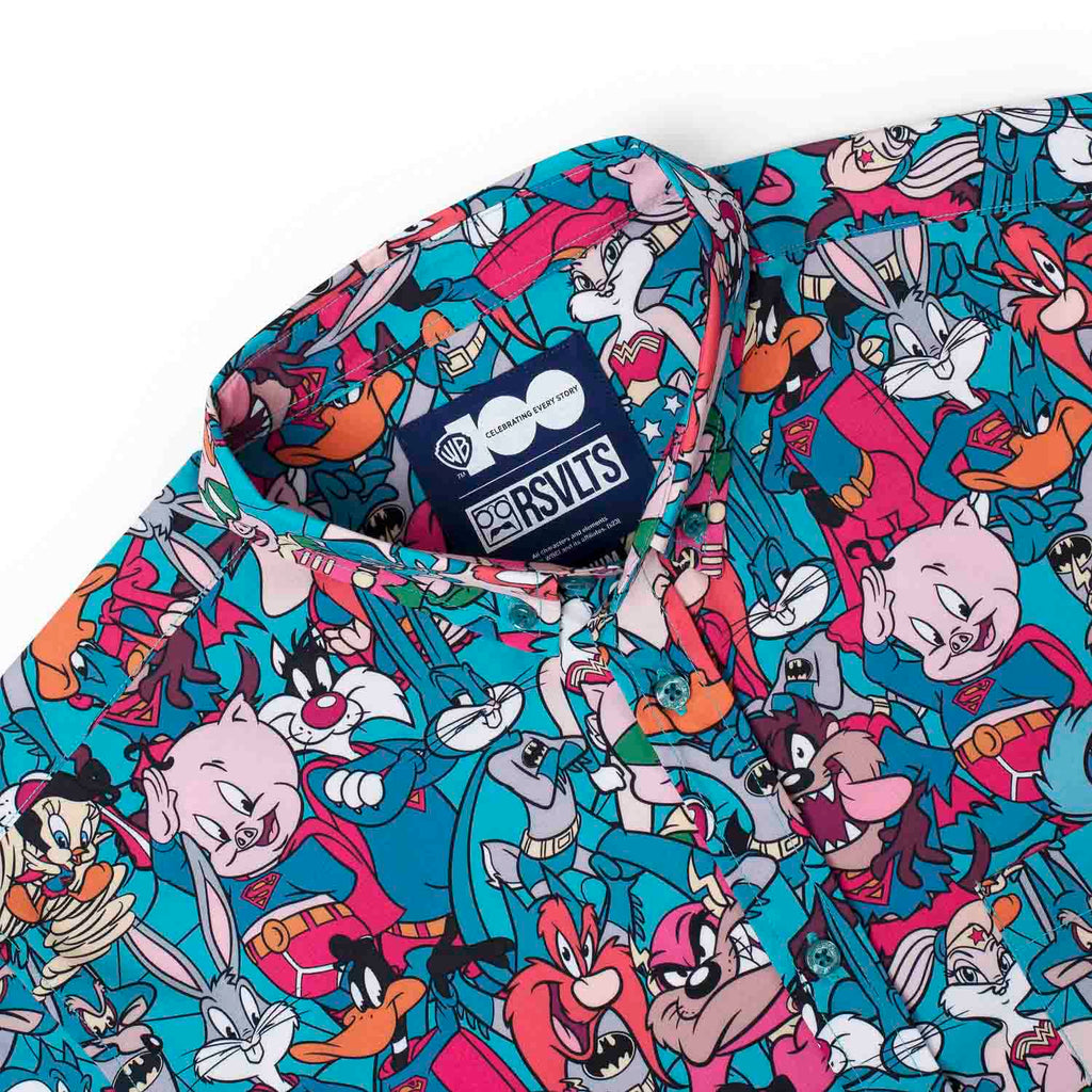 RSVLTS Looney Tunes Heroes KUNUFLEX Short Sleeve Shirt in Blue — detail 5