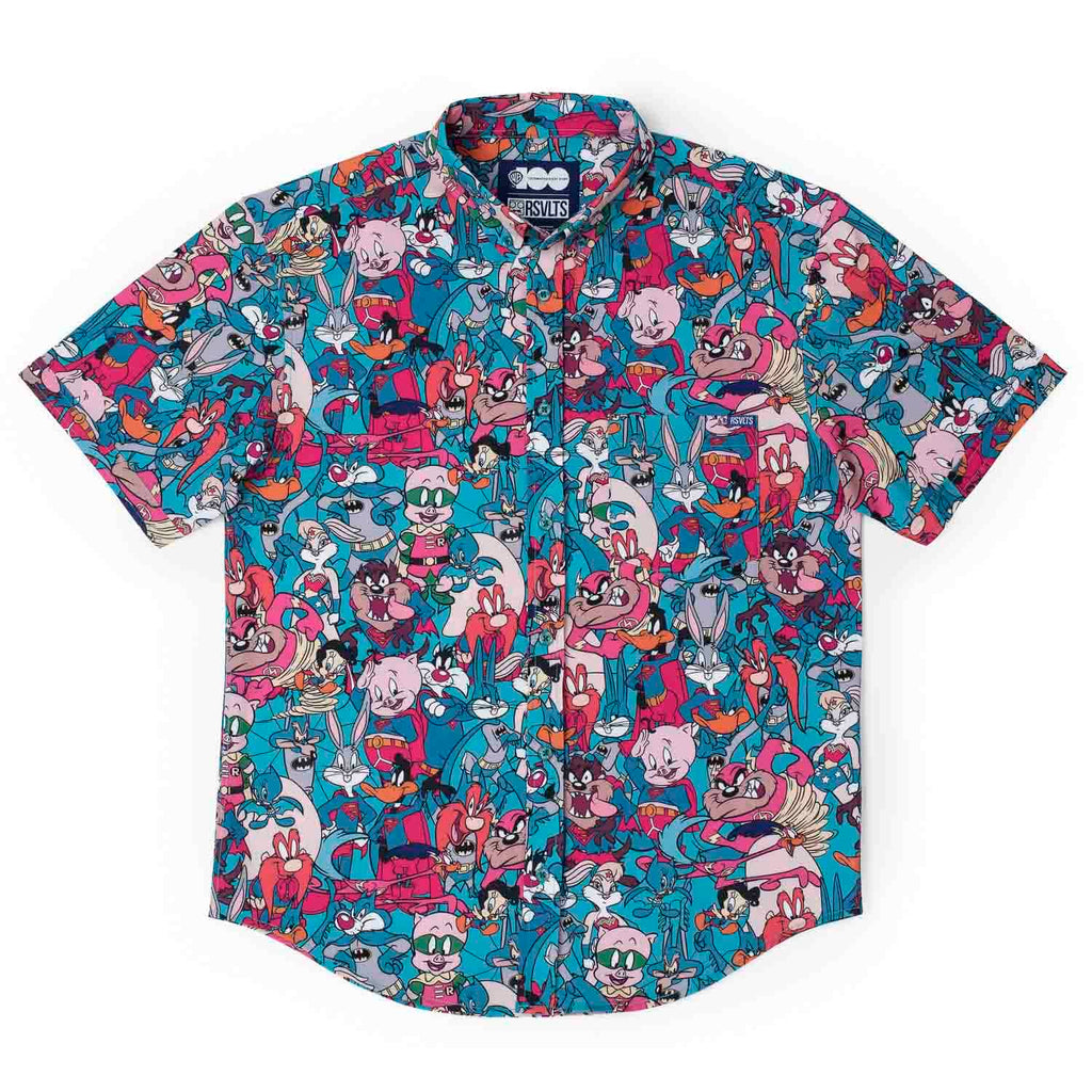 RSVLTS Looney Tunes Heroes KUNUFLEX Short Sleeve Shirt in Blue — detail 3