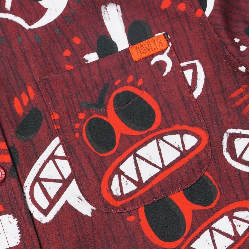 RSVLTS COCONUTS! Youth KUNUFLEX Short Sleeve Shirt in Red — detail 6