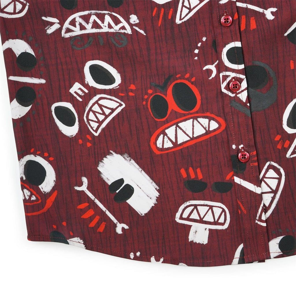 RSVLTS COCONUTS! Youth KUNUFLEX Short Sleeve Shirt in Red — detail 8