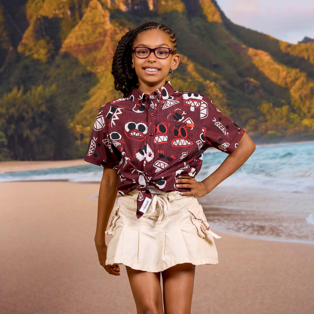 RSVLTS COCONUTS! Youth KUNUFLEX Short Sleeve Shirt in Red — front view