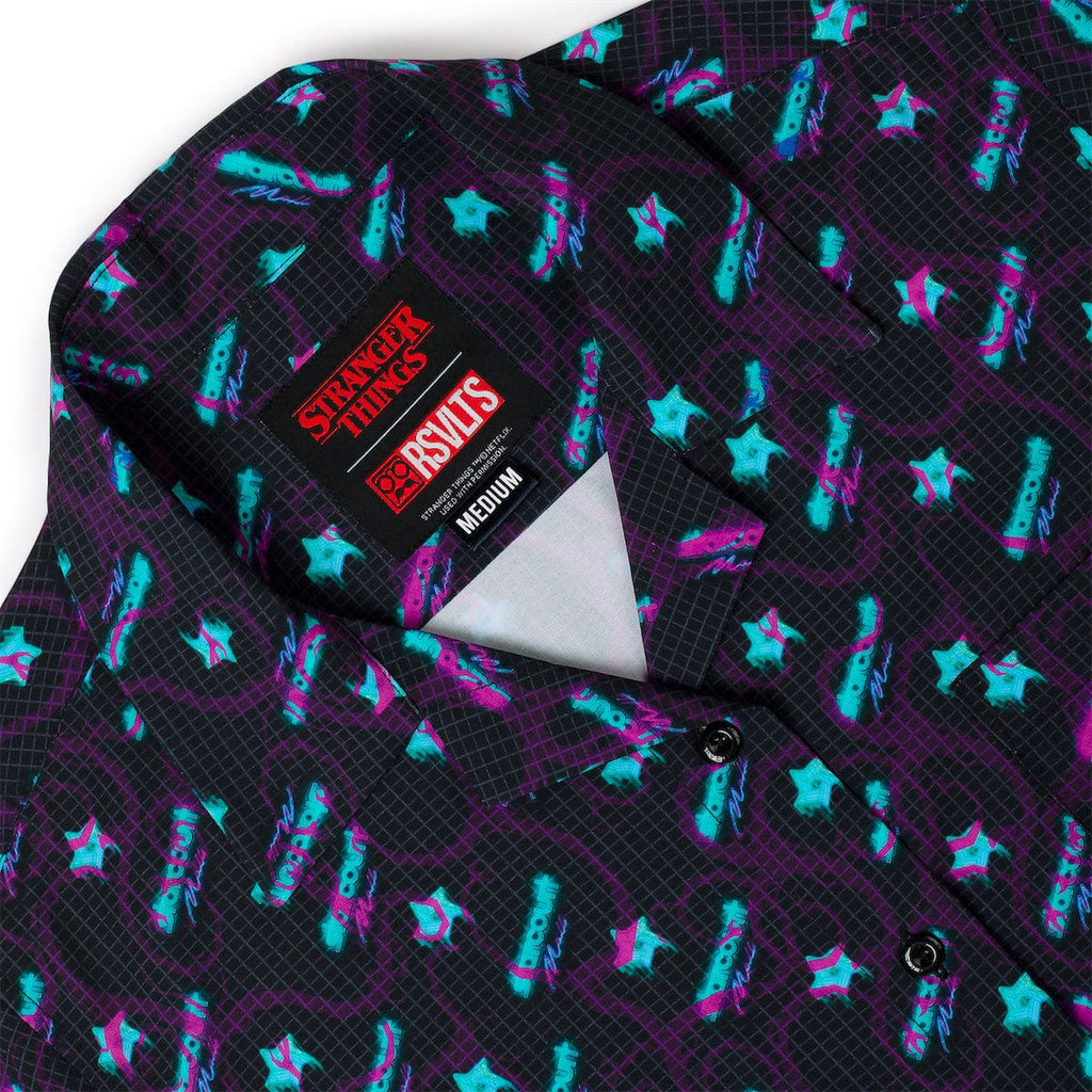 RSVLTS Battle of Starcourt Women's KUNUFLEX Short Sleeve Shirt in Black — detail 9