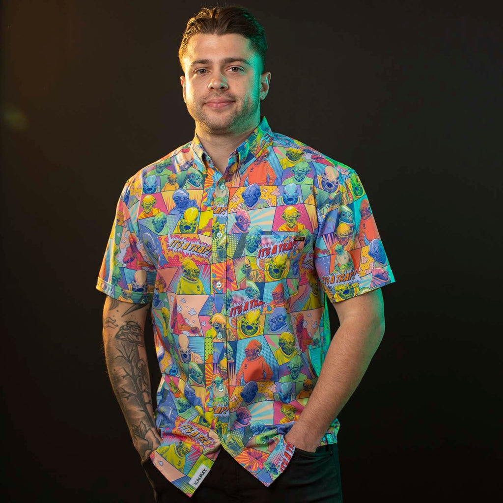 RSVLTS IT'S A TRAP! KUNUFLEX Short Sleeve Shirt in Multicolor — detail 13