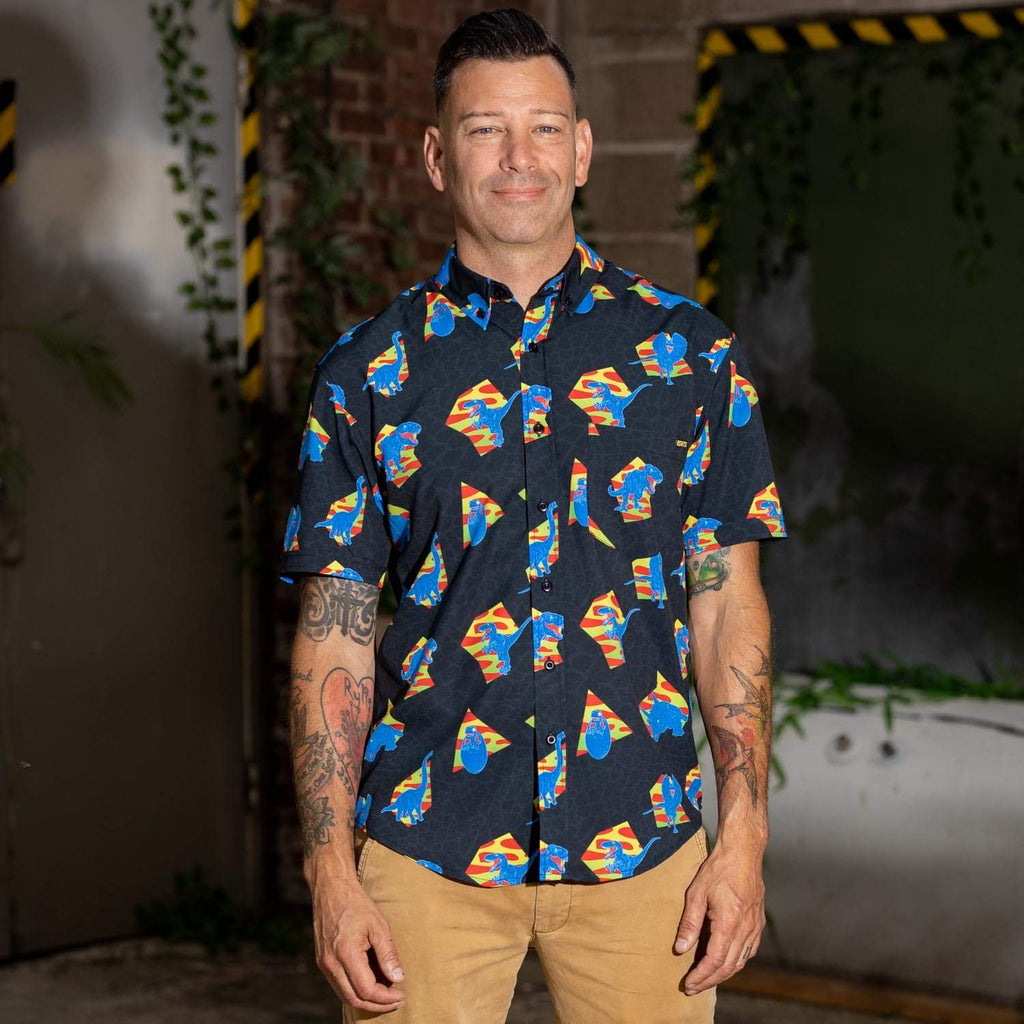 RSVLTS Retro 65 Million BC KUNUFLEX Short Sleeve Shirt in Black — detail 5