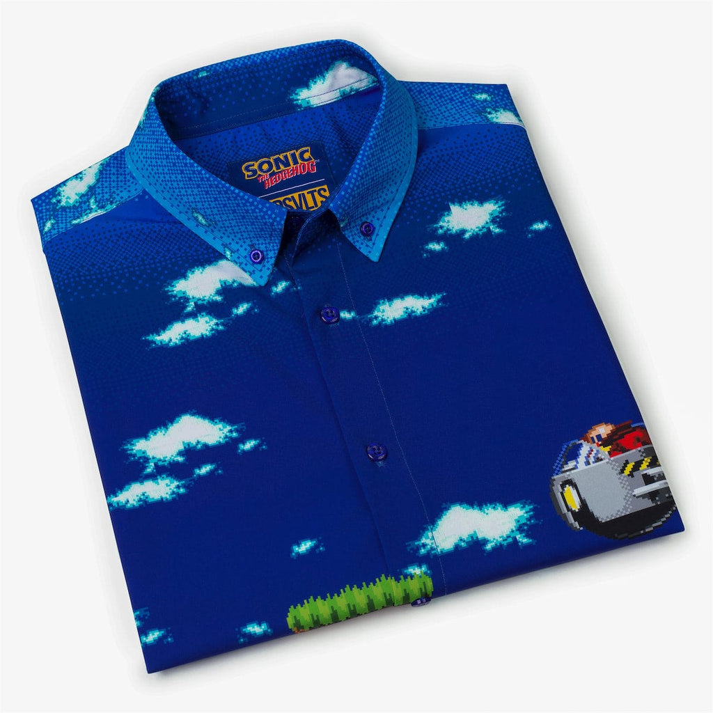 RSVLTS Green Hill Zone Showdown KUNUFLEX Short Sleeve Shirt in Blue — detail 9