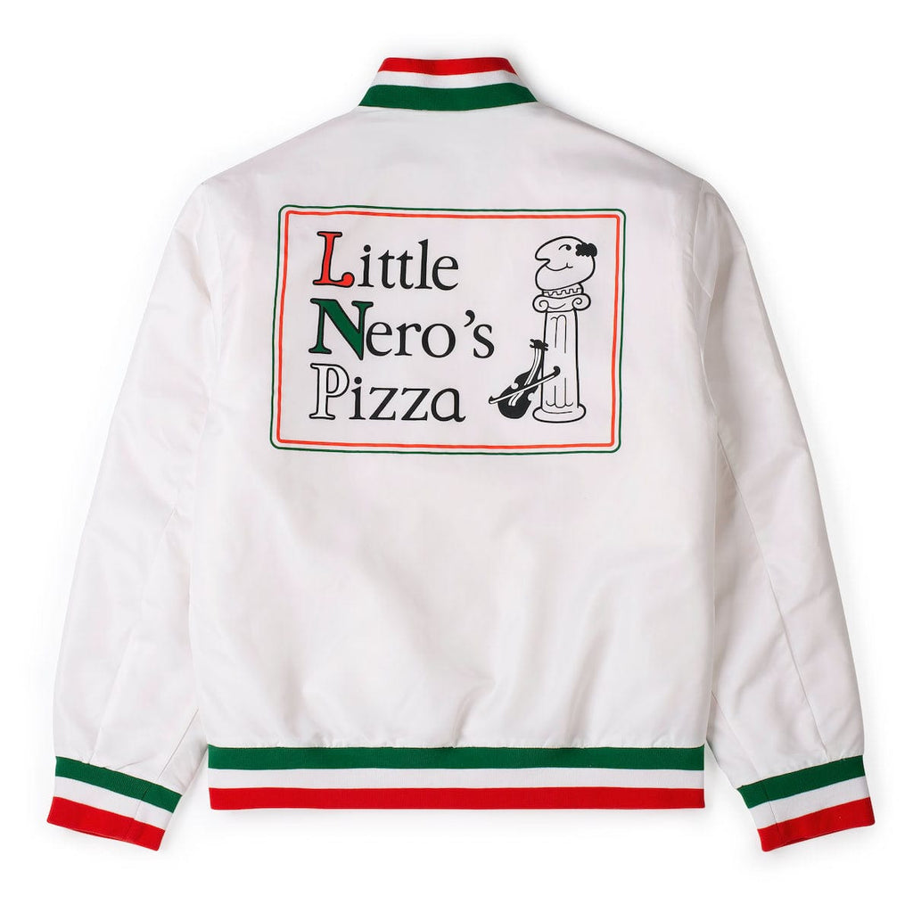 RSVLTS Little Nero’s Pizza Coach Jacket in White — detail 3