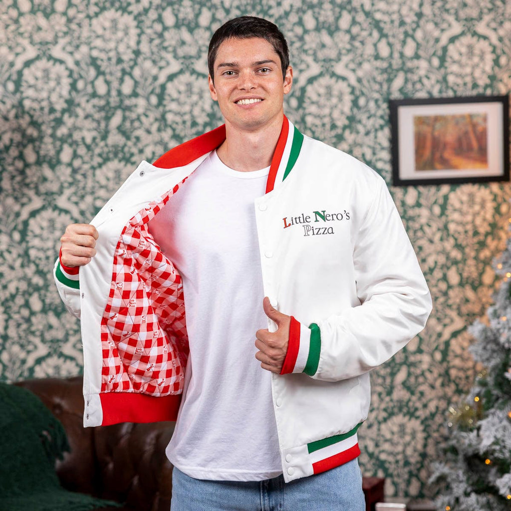 RSVLTS Little Nero’s Pizza Coach Jacket in White — detail 5