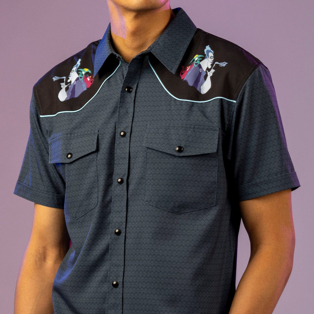 RSVLTS Dark and Gloomy Roper Short Sleeve Shirt in Black — detail 7