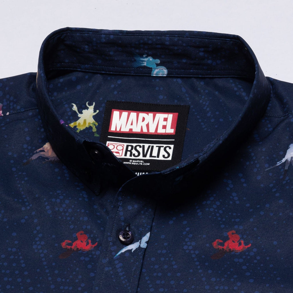 RSVLTS Roll Call KUNUFLEX Short Sleeve Shirt in Blue — detail 9