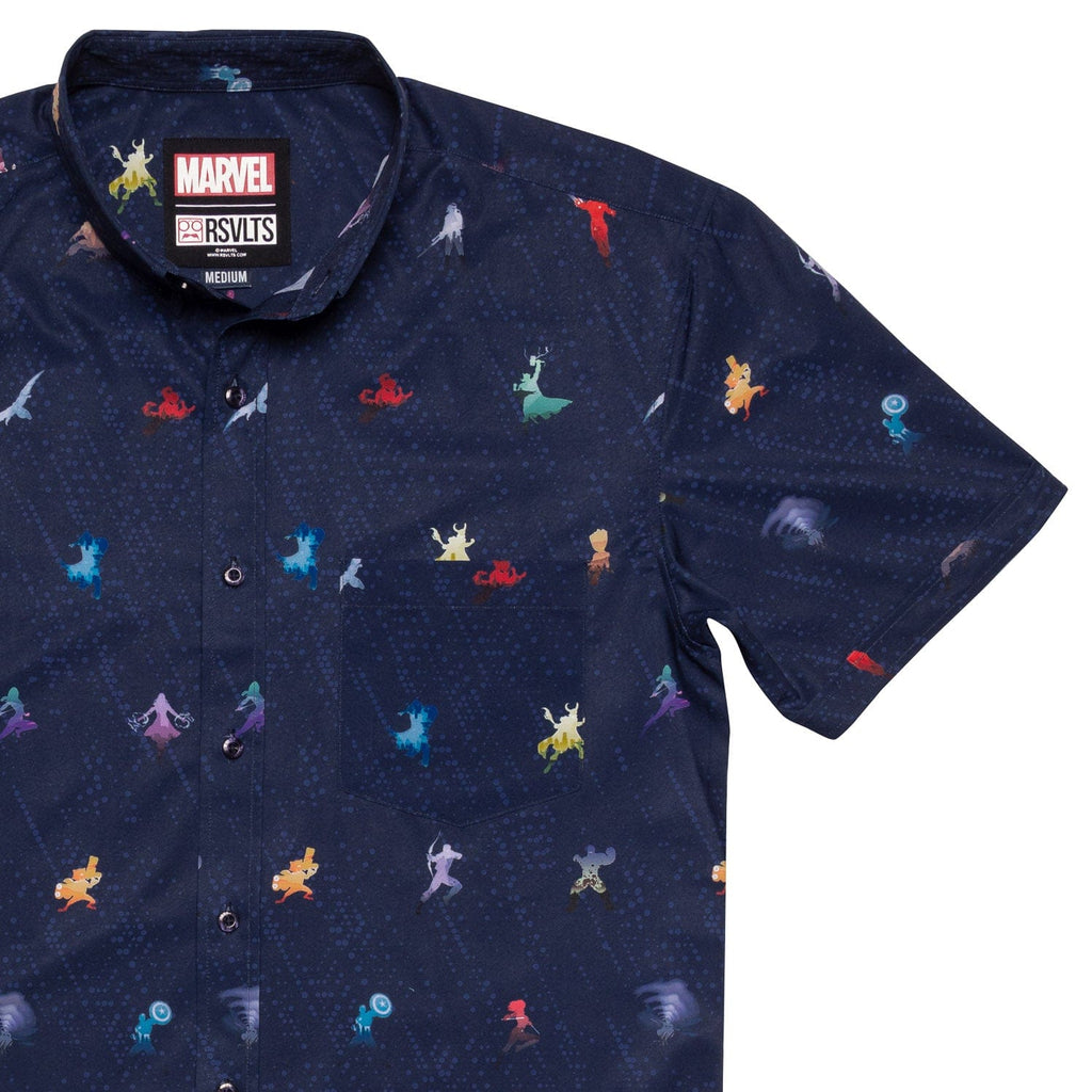 RSVLTS Roll Call KUNUFLEX Short Sleeve Shirt in Blue — front view