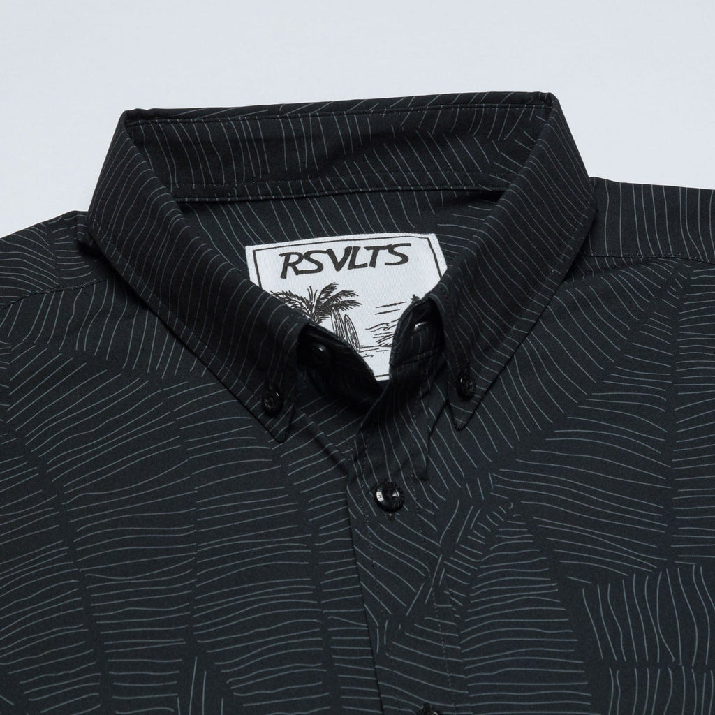 RSVLTS Throwing Shade KUNUFLEX Short Sleeve Shirt in Black — detail 5
