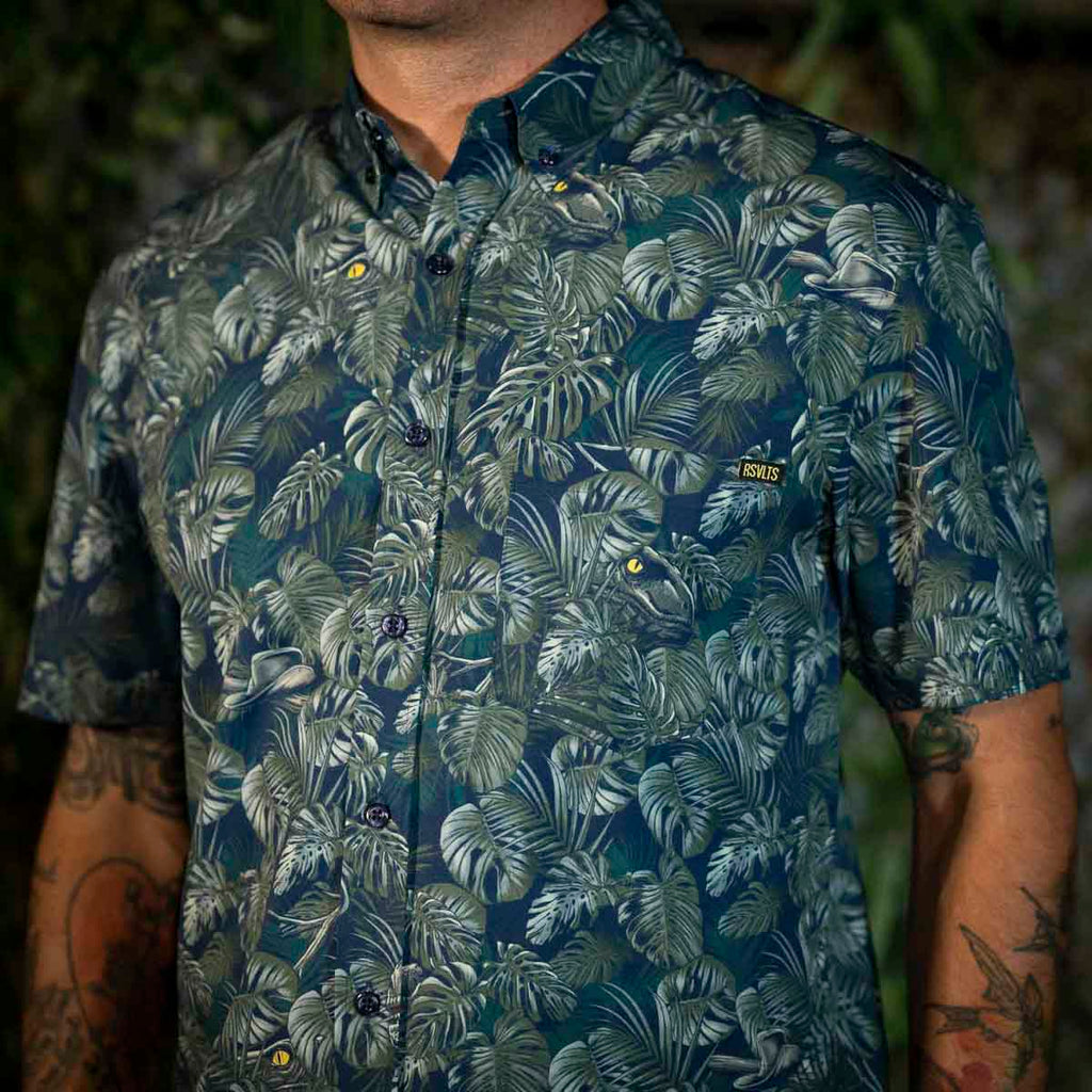 RSVLTS Clever Girl KUNUFLEX Short Sleeve Shirt in Green — detail 3