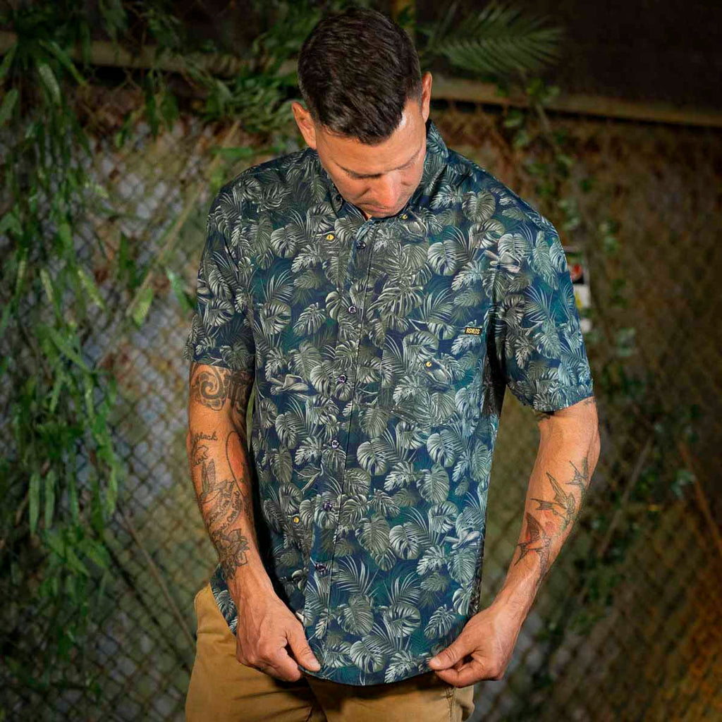 RSVLTS Clever Girl KUNUFLEX Short Sleeve Shirt in Green — detail 4