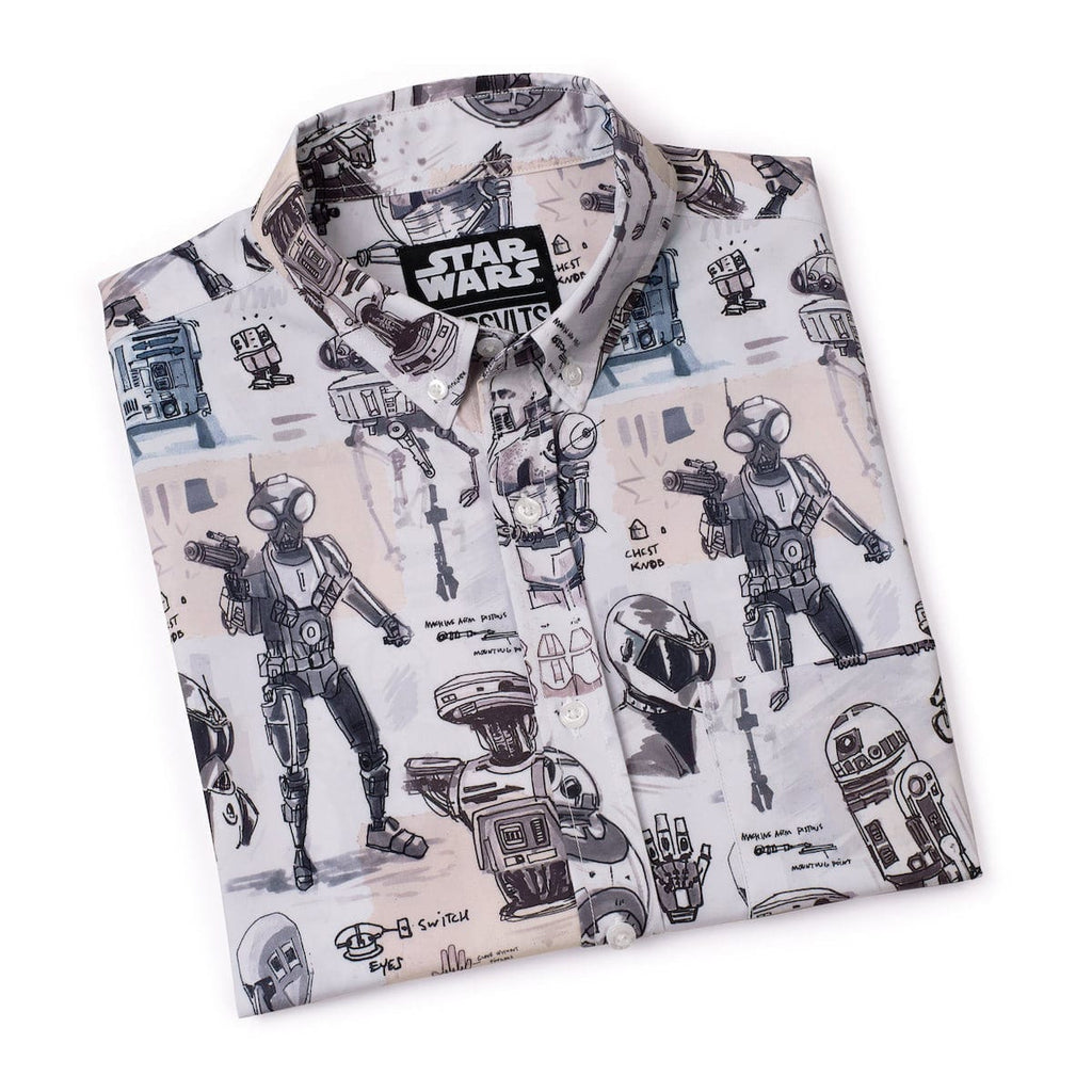 RSVLTS Droid Drawings KUNUFLEX Short Sleeve Shirt in White — detail 8
