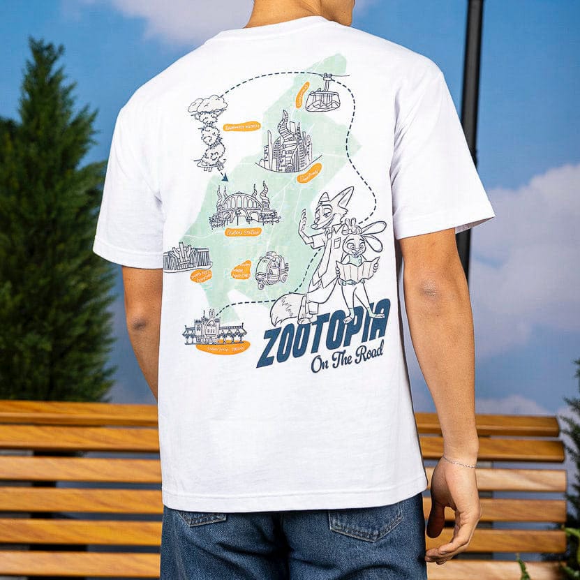 RSVLTS Visit Zootopia Vintage Crewneck Tee in White — detail 6