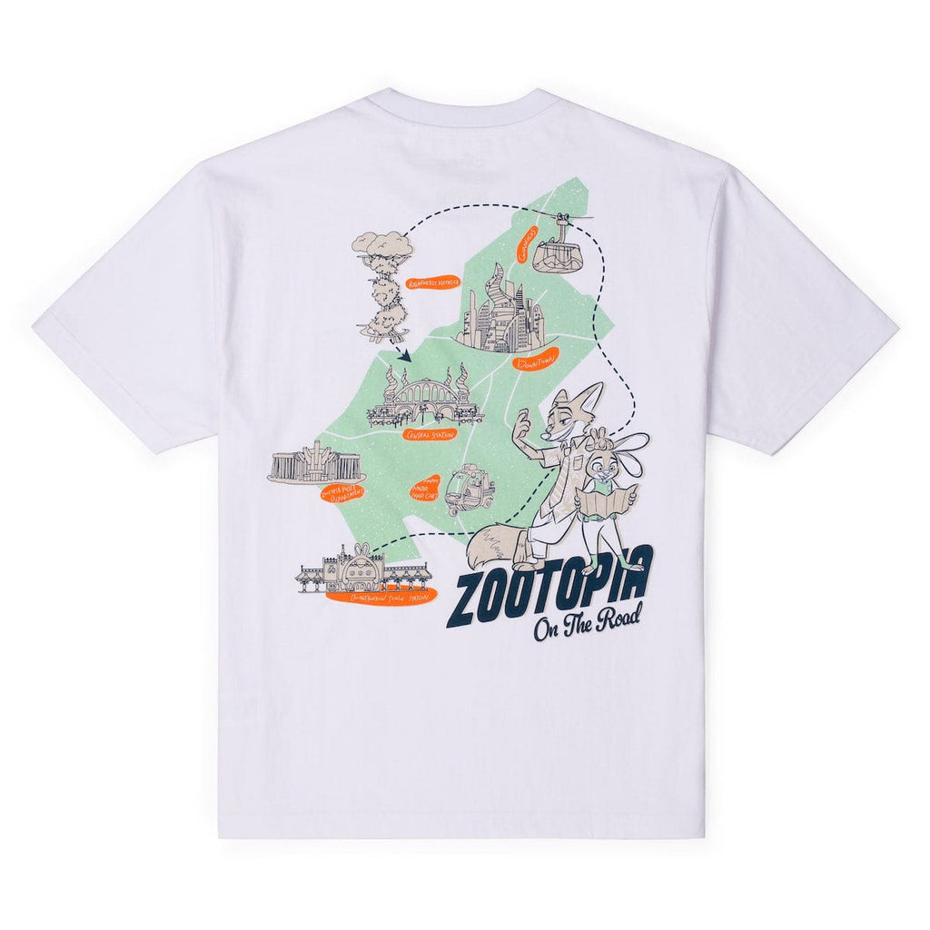 RSVLTS Visit Zootopia Vintage Crewneck Tee in White — front view