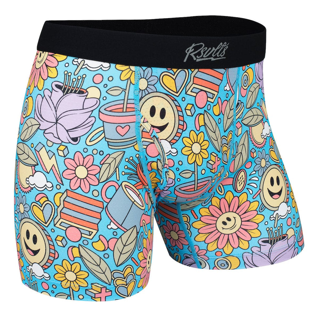 RSVLTS Happy Dazed Single-Pack Boxer Briefs in Blue — front view