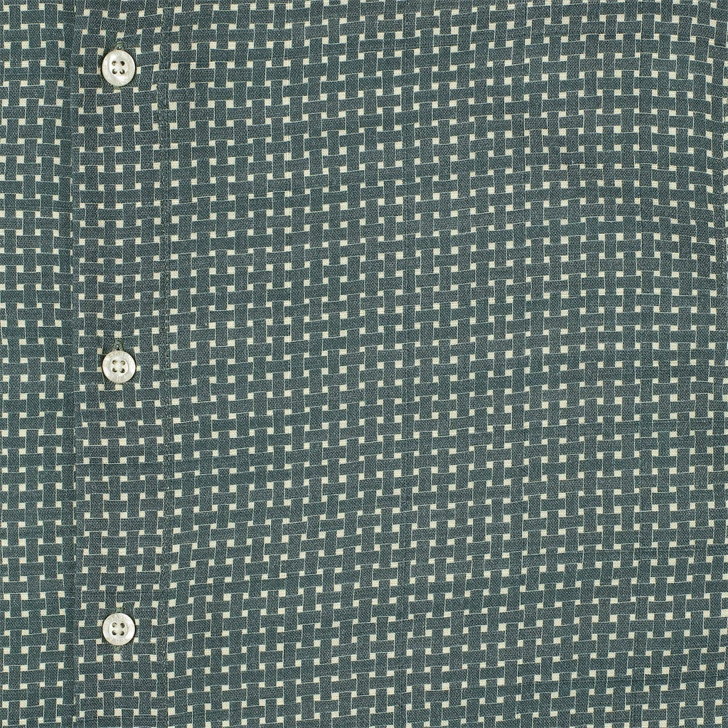 RSVLTS Palm Weave Bamboo Short Sleeve Shirt in Green — detail 4