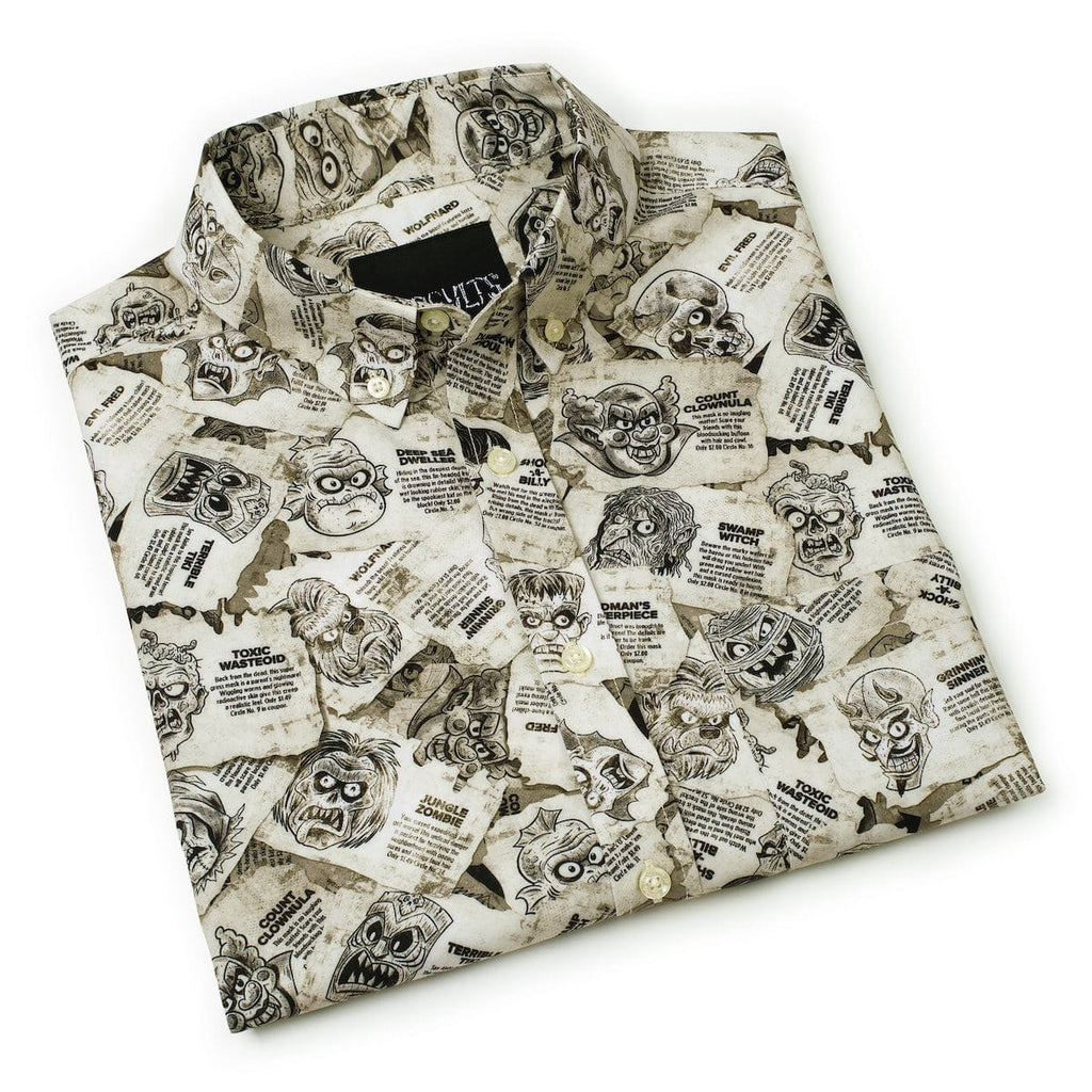 RSVLTS Monster Mask Mania KUNUFLEX Short Sleeve Shirt in White — detail 8
