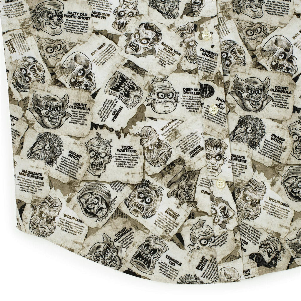 RSVLTS Monster Mask Mania KUNUFLEX Short Sleeve Shirt in White — detail 7
