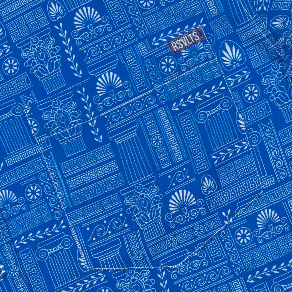RSVLTS Santorini KUNUFLEX Short Sleeve Shirt in Blue — detail 7