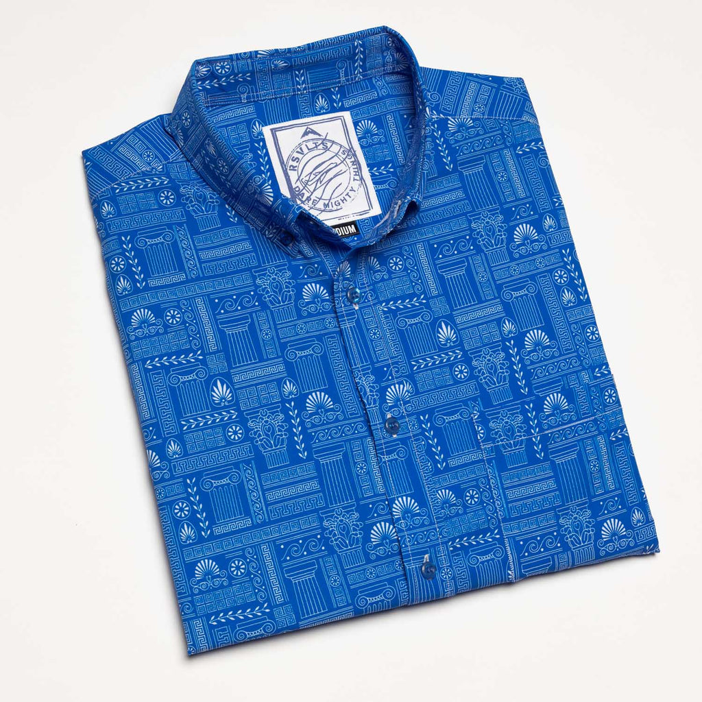 RSVLTS Santorini KUNUFLEX Short Sleeve Shirt in Blue — detail 9