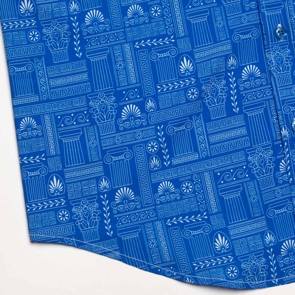 RSVLTS Santorini KUNUFLEX Short Sleeve Shirt in Blue — detail 4
