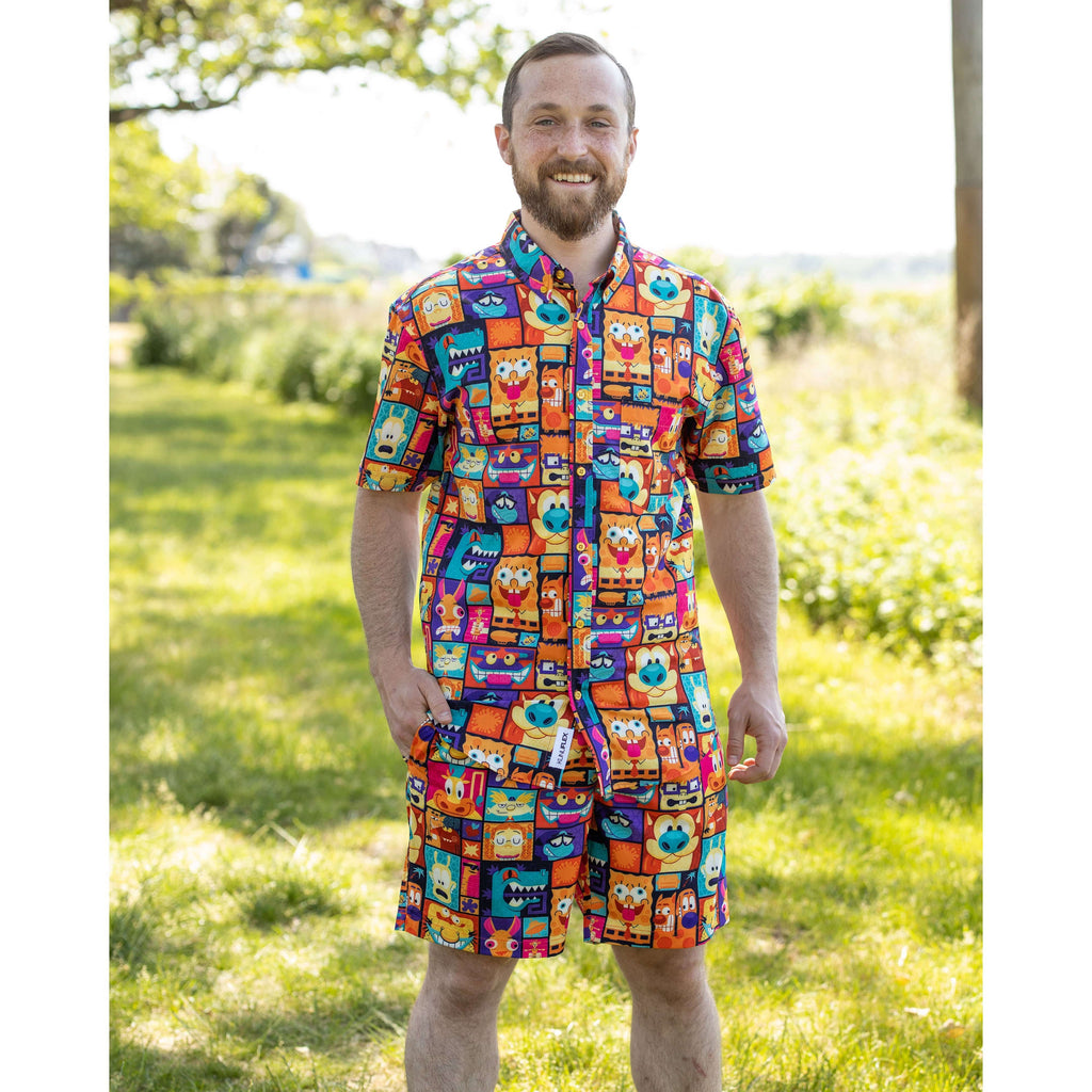 RSVLTS Tiki Toons KUNUFLEX Short Sleeve Shirt in Multicolor — detail 12