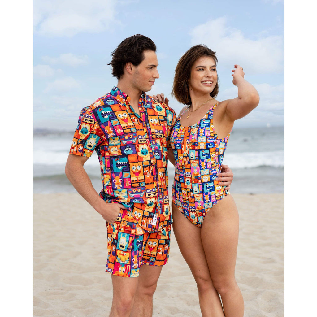 RSVLTS Tiki Toons KUNUFLEX Short Sleeve Shirt in Multicolor — detail 3