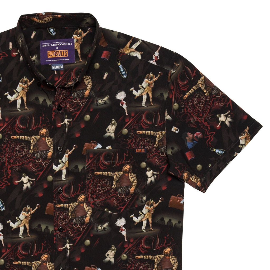 RSVLTS Gutterballs KUNUFLEX Short Sleeve Shirt in Black — front view