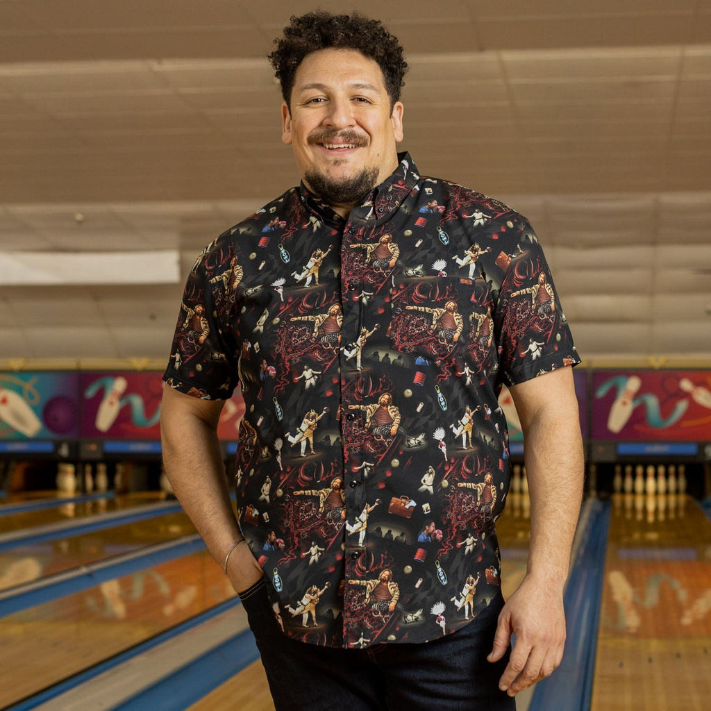 RSVLTS Gutterballs KUNUFLEX Short Sleeve Shirt in Black — detail 7